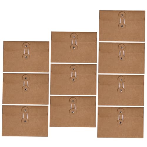 DOITOOL 10 Stück Kraftpapier Umschläge Vintage Grußkartenhalter für Büro Einladungen und Deko Wiederverwendbar und für Kreative Projekte und von DOITOOL