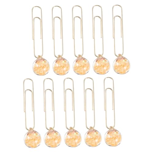 DOITOOL 10 Stück Kreative Lesezeichen Büroklammern mit Ballpendant Dekorative Stabile Clips für Notizen Kalender Scrapbooking von DOITOOL