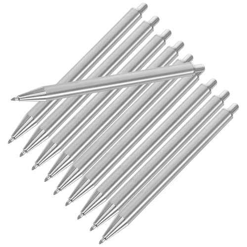 DOITOOL 10 Stück Kugelschreiber aus Edelstahl süße Stifte für Frauen Schreibtischaccessoires für Frauen Eingabestift schwarzer Stift Büro Stifte Rostfreier Stahl Silver von DOITOOL