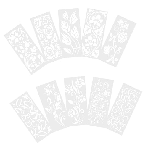 DOITOOL 10 Stück Malvorlage Natur-schablonen Blumen- Schablonen Zum Bemalen Von Wände Hochzeit Nummer Schablone Schablonen Formen Kunst Schablonen Zeichnung Für Weiß Das Haustier von DOITOOL
