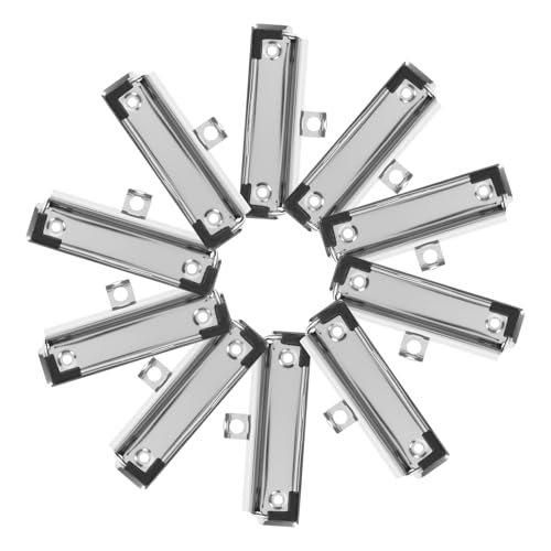 DOITOOL 10 Stück Metallplattenclip Bretter klein Clips Zwischenablage Planke Heftklammern für Klemmbrett Schreibtafelklammern aus Metall Heftklammern groß Silver von DOITOOL