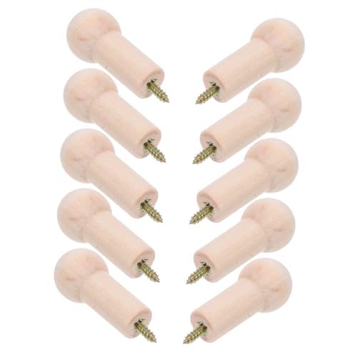 DOITOOL 10 Stück Naturholz-türhängerhaken Zum Aufhängen Von Kleidung Und Handtüchern, Einzelner Runder Wandhaken Für Bad Und Küche DOITOOL 10 Stück Naturholz-türhängerhaken Zum Aufhängen Von Kleidung Und Handtüchern, Einzelner Runder Wandhaken Für Bad Und Küche von DOITOOL