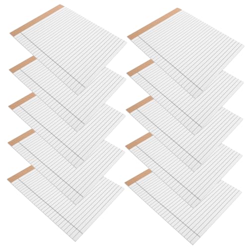 DOITOOL 10 Stück Notizblock Aus Juristischem Papier Ausgekleideter Notizblock Notizblöcke Für Die Schule Größe Schulmaterial Notizbuch Papier Abreißbare Linierte Seiten Legal Memo Mit Weiß von DOITOOL