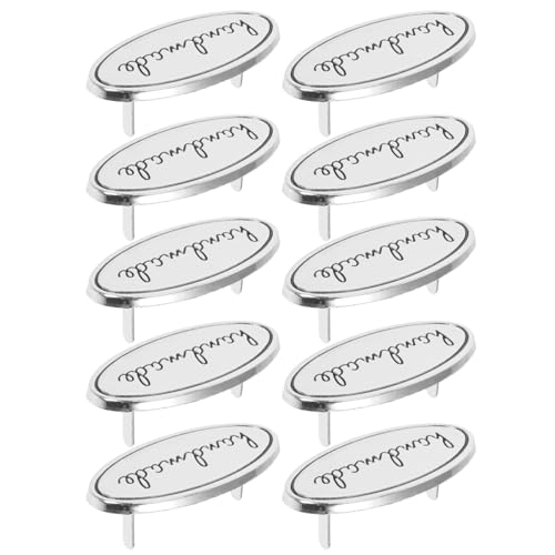 DOITOOL 10 Stück Oval Handmade Etiketten Zinklegierung mit Unterlegscheiben für DIY Bastelprojekte Bekleidungs und Schuhdekoration Langlebige Labels zum Nähen und Verzieren von DOITOOL