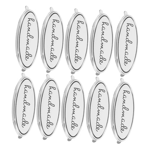 DOITOOL 10 Stück Ovale Metall Handarbeitsetiketten aus Zinklegierung Langlebige DIY Kleidungsetiketten für Taschen Jeans Schuhe mit Unterlegscheiben für Einfache Befestigung DOITOOL 10 Stück Ovale Metall Handarbeitsetiketten aus Zinklegierung Langlebige DIY Kleidungsetiketten für Taschen Jeans Schuhe mit Unterlegscheiben für Einfache Befestigung von DOITOOL