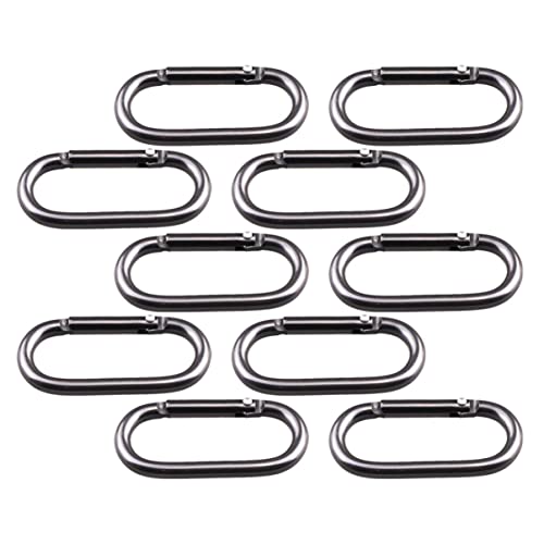 DOITOOL 10 Stück Ovaler Tragbügel für Wasserflaschen Schwarze Mini Hängeschnallen für Camping und Alltag Praktische Schlüsselanhänger und Zubehör für Rucksack und Tasche von DOITOOL