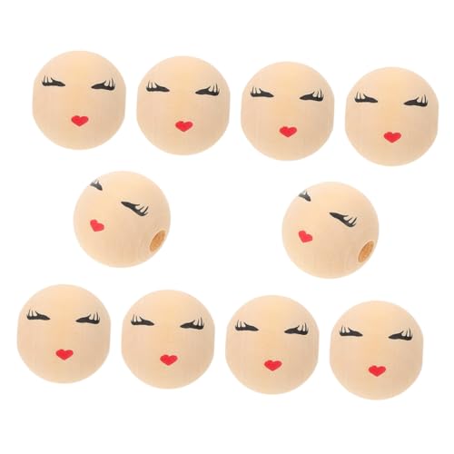 DOITOOL 10 Stück Runde Holzperlen-Accessoires Holzperlen mit Gesichtern Lächeln Gesicht Holzperle Perlen zum Basteln Lächeln Perlen Basteln von Perlen kleine Perlen Beige DOITOOL 10 Stück Runde Holzperlen-Accessoires Holzperlen mit Gesichtern Lächeln Gesicht Holzperle Perlen zum Basteln Lächeln Perlen Basteln von Perlen kleine Perlen Beige von DOITOOL