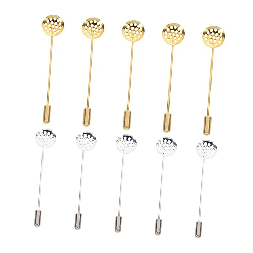 DOITOOL 10 Stück Rundes Zinklegierung Broschenbasis DIY Bastelmaterial für Corsage Gold und Silberfarben für Hochzeitsanstecker und Schmuckzubehör von DOITOOL