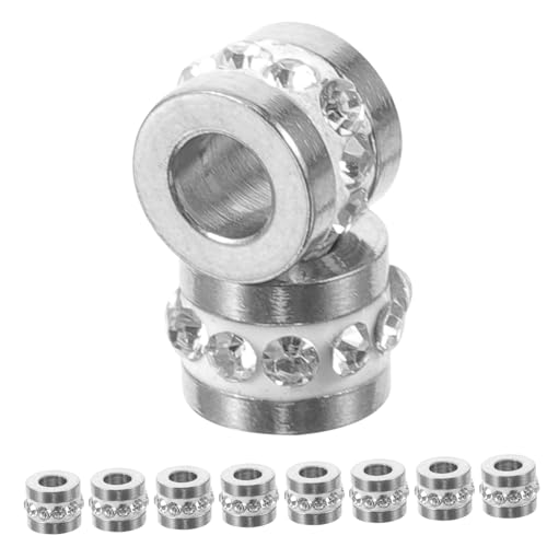 DOITOOL 10 Stück Schlüssel Schnell Charme Perlen Herstellung Charm-anhänger Für Abstandshalter Spacer Pop Reiz Loch Kette Sterling Metallperle Diy -schmuckzubehör Rostfreier Stahl von DOITOOL