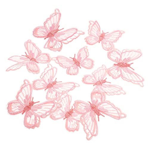 DOITOOL 10 Stück Schmetterlinge auf der Kleidung Schmetterlingsapplikation nähen Kleiderflicken Handwerksflecken bestickt kreative Schmetterlingsdekoration tragbarer Patch Spitze Rosa DOITOOL 10 Stück Schmetterlinge auf der Kleidung Schmetterlingsapplikation nähen Kleiderflicken Handwerksflecken bestickt kreative Schmetterlingsdekoration tragbarer Patch Spitze Rosa von DOITOOL
