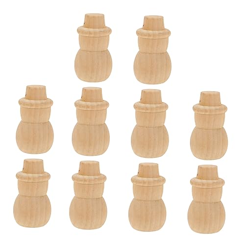 DOITOOL 10 Stück Schneemann-Ornamente Party Weihnachtshandwerk Schneemänner drinnen Dekorationen weihnachten bastelset weihnachtgeschenkideen DIY Malerei Weihnachten schmücken Holz von DOITOOL