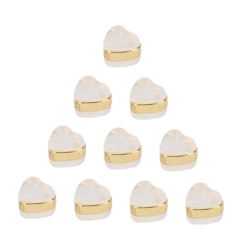 DOITOOL 10 Stück Silikon-herz-ohrstöpsel Herzbolzen Anhänger Zur Schmuckherstellung Ohrringe Schmuckzubehör Charm-anhänger Für Diy Ohrring-diy-material Anhänger Charme Messing Golden DOITOOL 10 Stück Silikon-herz-ohrstöpsel Herzbolzen Anhänger Zur Schmuckherstellung Ohrringe Schmuckzubehör Charm-anhänger Für Diy Ohrring-diy-material Anhänger Charme Messing Golden von DOITOOL