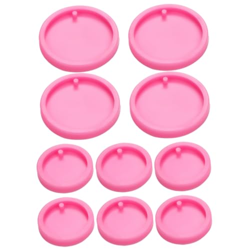 DOITOOL 10 Stück Silikonformen für Runde Schlüsselanhänger Diy Anhänger Gießformen Kleine und Große Pinke für Kreative Bastelprojekte für Schlüssel und Rucksäcke von DOITOOL