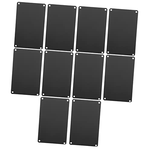 DOITOOL 10 Stück Teiliges Aluminium Blank Namensschilder Schwarze Eloxierte Metallplatten mit Löchern Stabile Türschilder für Büro Restaurant DIY Gravur und Beschriftung von DOITOOL