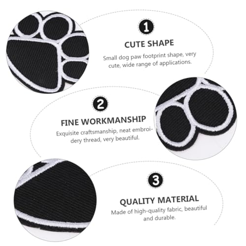 DOITOOL 10 Stück Teiliges Aufbügelbare Kleidung Aufnäher mit Niedlichen Hundepfoten Stickerei DIY Patch zum Reparieren und Verzieren von Kleidung Taschen und Accessoires Einfach zu von DOITOOL