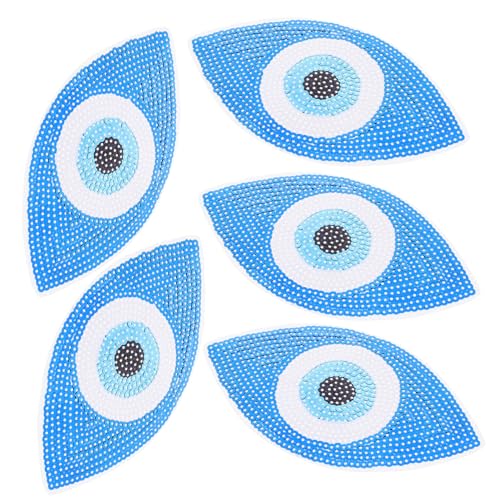 DOITOOL 10 Stück Teiliges Bestickte Pailletten Applikationen Augen zum Aufnähen für Kleidung Taschen Schuhe Hüte DIY Kleidung Accessoires Langlebig und Hautfreundlich von DOITOOL