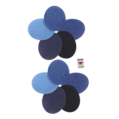 DOITOOL 10 Stück Teiliges Bügelflicken aus Denim Ovale Jeans Patches für Kleidung Nähset Strapazierfähig und Weich zur Reparatur von Jeans Jacken Rucksäcken und DOITOOL 10 Stück Teiliges Bügelflicken aus Denim Ovale Jeans Patches für Kleidung Nähset Strapazierfähig und Weich zur Reparatur von Jeans Jacken Rucksäcken und von DOITOOL