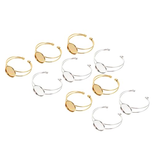 DOITOOL 10 Stück Teiliges DIY Armbandset Runde Legierungs lünette Basis Schmuckherstellung Zubehör Handgefertigt Silber Goldfarben für Individuelle Bastelprojekte DOITOOL 10 Stück Teiliges DIY Armbandset Runde Legierungs lünette Basis Schmuckherstellung Zubehör Handgefertigt Silber Goldfarben für Individuelle Bastelprojekte von DOITOOL