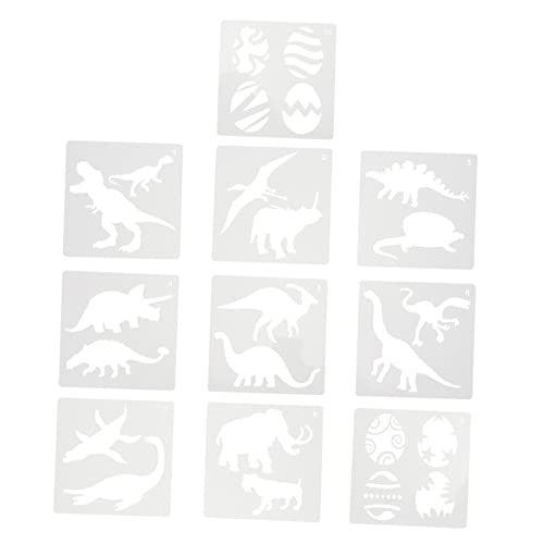 DOITOOL 10 Stück Teiliges Dinosaurier Malschablonen Wiederverwendbare DIY Schablonen für Wand und Boden Bastelzubehör Intelligenz und Kreativität von Kindern von DOITOOL