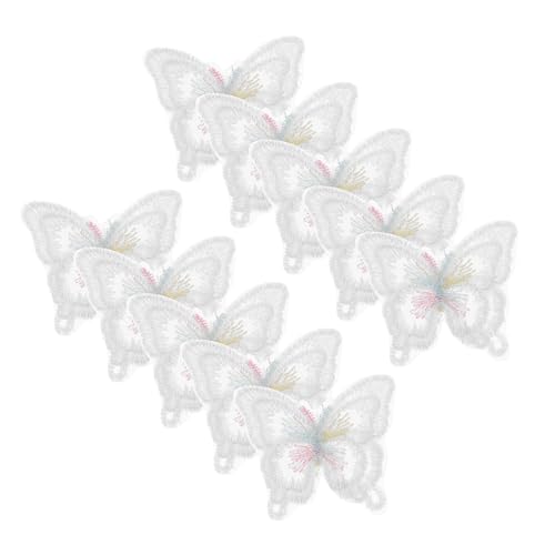 DOITOOL 10 Stück Teiliges Doppellagige Schmetterling-spitzen-applikationen aus Organza Handgenähte Stickerei Vielseitig für Kleidung Taschen Hüte Gardinen und Diy-bastelprojekte Geeignet von DOITOOL