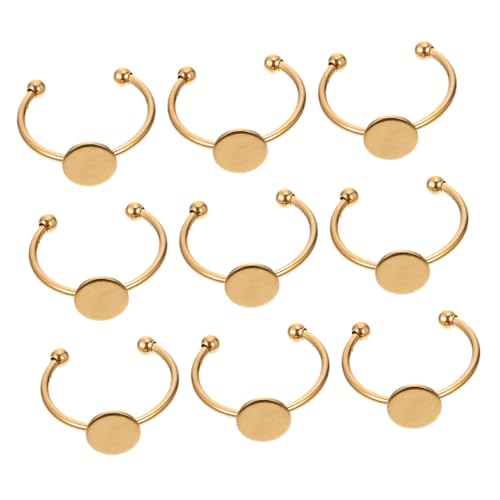 DOITOOL 10 Stück Teiliges Edelstahl Ringrohlinge Verstellbare DIY Ringfassungen mit Glatter Oberfläche Kratzfrei und Langlebig für Individuelle Schmuckherstellung und Kreative von DOITOOL