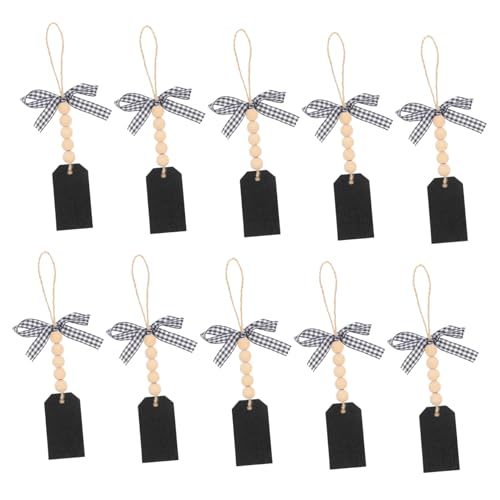 DOITOOL 10 Stück Teiliges Hängende Holzperlen mit Kleinen Kreidetafeln Handgefertigte Schwarze Schilder für Dekoration für Küche Garten Partys und Hochzeiten von DOITOOL