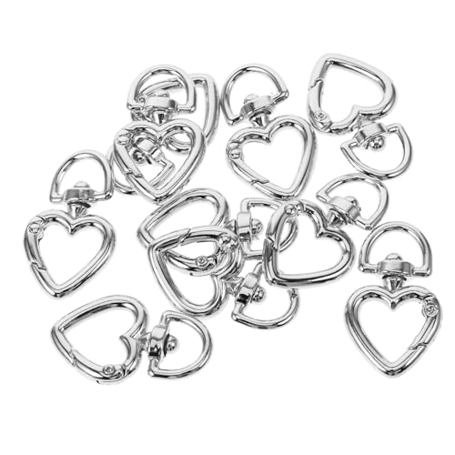 DOITOOL 10 Stück Teiliges Herzförmige Metallfeder schlüsselringe mit Federverschluss Stabile Karabinerhaken für Taschen Schlüsselanhänger und DIY Schmuck Silberfarbene Kleine Clips für DOITOOL 10 Stück Teiliges Herzförmige Metallfeder schlüsselringe mit Federverschluss Stabile Karabinerhaken für Taschen Schlüsselanhänger und DIY Schmuck Silberfarbene Kleine Clips für von DOITOOL