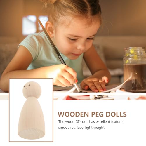 DOITOOL 10 Stück Teiliges Holz puppen dekor Unbemalte DIY für Kreative Holzfiguren zum Bemalen und Basteln mit Glatter Oberfläche und Feinen Details von DOITOOL