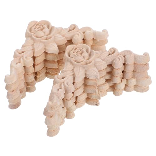 DOITOOL 10 Stück Teiliges Holzapplikationen Geschnitzt Rosenornamente Unbemalt Europäisches Design Holzecken für Möbel Tür Schrank Kommode Wanddekor DOITOOL 10 Stück Teiliges Holzapplikationen Geschnitzt Rosenornamente Unbemalt Europäisches Design Holzecken für Möbel Tür Schrank Kommode Wanddekor von DOITOOL