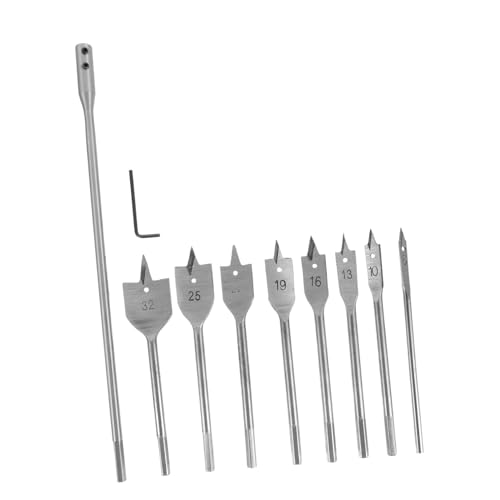 DOITOOL 10 Stück Teiliges Holzbohrer Hochkohlenstoffhaltigem Stahl Flachbohrer mit Anti rutsch design Schnelles Spanabfuhr Glatte Lochöffnung für Präzise Holzarbeiten DOITOOL 10 Stück Teiliges Holzbohrer Hochkohlenstoffhaltigem Stahl Flachbohrer mit Anti rutsch design Schnelles Spanabfuhr Glatte Lochöffnung für Präzise Holzarbeiten von DOITOOL