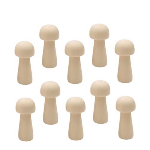 DOITOOL 10 Stück Teiliges Kleine Holzpilz Kopf Figuren zum Bemalen Nachhaltige DIY Holzpuppen für Natürliche Holzkegel für Bastelprojekte Pädagogisches Handwerkszubehör DOITOOL 10 Stück Teiliges Kleine Holzpilz Kopf Figuren zum Bemalen Nachhaltige DIY Holzpuppen für Natürliche Holzkegel für Bastelprojekte Pädagogisches Handwerkszubehör von DOITOOL
