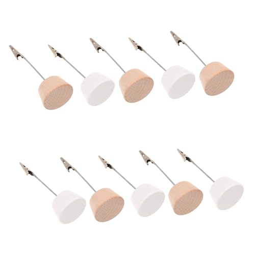 DOITOOL 10 Stück Teiliges Memo Clip Halter mit Rundem Holzsockel Starker Metallklammer Minimalistisches Design Platzsparend als Tischkartenhalter und Schreibtischaufsatz für Büro und DOITOOL 10 Stück Teiliges Memo Clip Halter mit Rundem Holzsockel Starker Metallklammer Minimalistisches Design Platzsparend als Tischkartenhalter und Schreibtischaufsatz für Büro und von DOITOOL