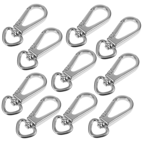DOITOOL 10 Stück Teiliges Metall snap haken Schlüsselanhänger Karabinerhaken Premium Krallenverschluss Robust Rostfrei für DIY Taschen Anhänger Zubehör von DOITOOL