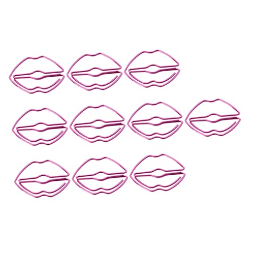 DOITOOL 10 Stück Teiliges Metallische Büroklammern in Lippenform Kreative Langlebige Papierklammern mit Hoher Elastizität Praktische Schreibwaren für Scrapbooking Notizen Büro Schule von DOITOOL