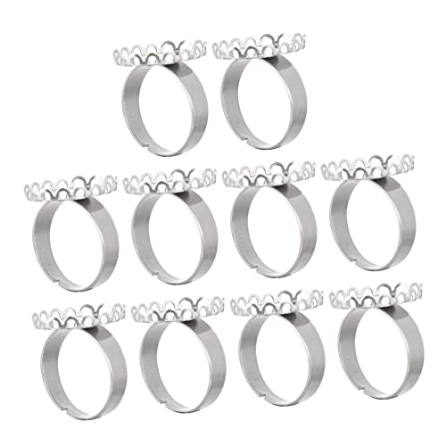 DOITOOL 10 Stück Teiliges Metallring Basen Robuste Ringrohlinge für Diy Projekte Innenmaß für Schmuckgestaltung und Ringe von DOITOOL