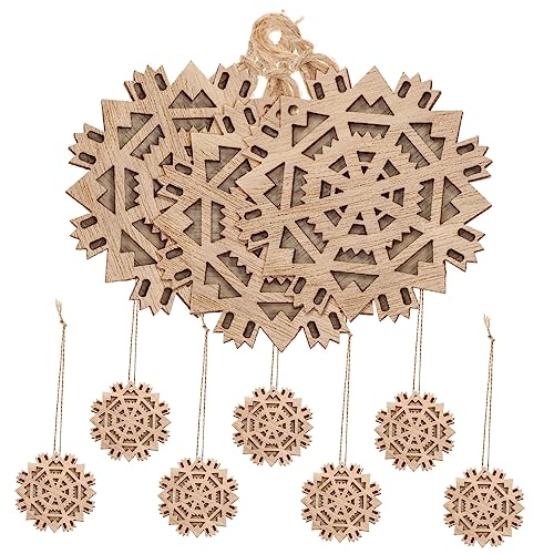 DOITOOL 10 Stück Teiliges Naturbelassene Holzscheiben Schneeflocken Vorgebohrt zum Basteln von Weihnachtsdeko DIY Holzornamente zum Bemalen Hängende Dekoration für Fest und Handwerk DOITOOL 10 Stück Teiliges Naturbelassene Holzscheiben Schneeflocken Vorgebohrt zum Basteln von Weihnachtsdeko DIY Holzornamente zum Bemalen Hängende Dekoration für Fest und Handwerk von DOITOOL