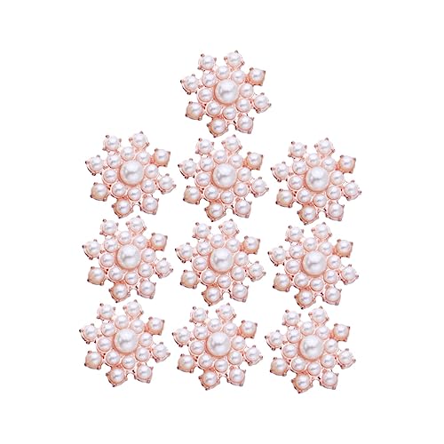 DOITOOL 10 Stück Teiliges Perlenblumen Ornamente Rosenvergoldet DIY Dekorative Aufnäher Für Kleidung Schuhe Schal Umweltfreundlich Handgefertigt Hochzeitsschmuck von DOITOOL