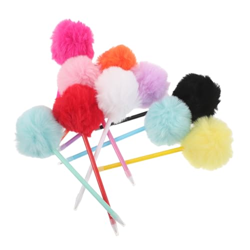 DOITOOL 10 Stück Teiliges Plüsch Pom Pom Kugelschreiber Bunte Flauschige Schreibstifte Weicher Griff Kreatives Design Für Mädchen Schüler Büro Geschenkideen von DOITOOL