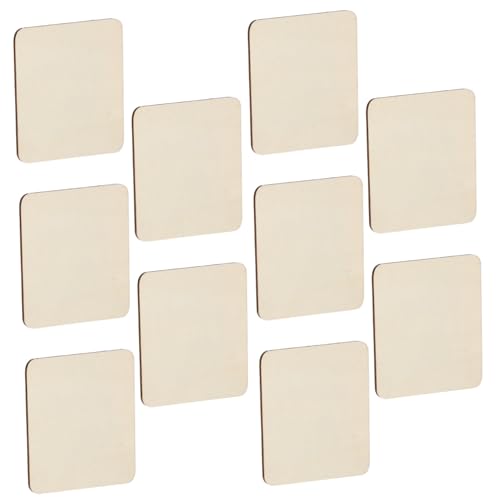 DOITOOL 10 Stück Teiliges Quadratische Naturholzscheiben aus Unbehandeltem Holz Glatte DIY Holzstücke für Basteln Scrapbooking Dekoration und Handwerksprojekte von DOITOOL