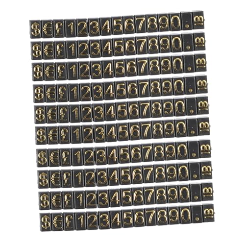 DOITOOL 10 Stück Teiliges Schwarze Preisschilder mit Goldener Nummerierung Stabile Preisanzeige für Schmuck und Einzelhandel Leicht zu Reinigen Wiederverwendbar Klare für Übersichtliche von DOITOOL