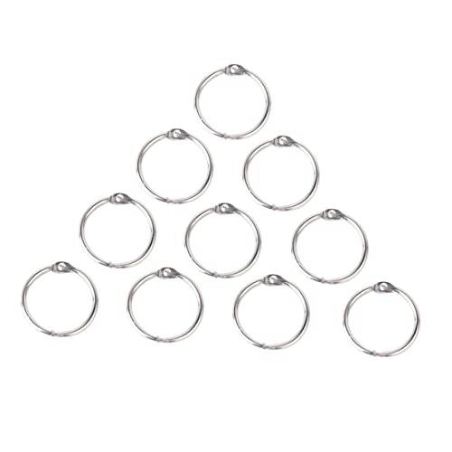 DOITOOL 10 Stück Teiliges Silberne Buchbinderinge aus Nickelliertem Metall Bewegliche Klappringe für Scrapbooks Fotoalben Kalender und Notizbücher Vielseitige Bastelringe für Lose von DOITOOL