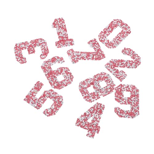DOITOOL 10 Stück Teiliges Strass Zahlen Patch Set Bügelbare Glitzer Applikationen für DIY Handarbeiten Haftende Strasssteine für Accessoires für Kleidung Taschen und Schuhe von DOITOOL