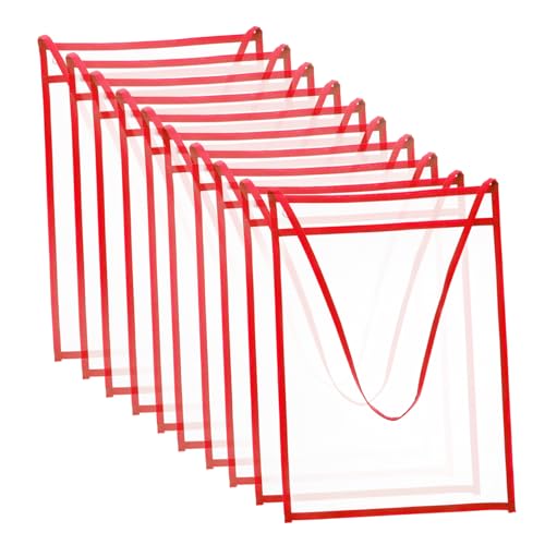 DOITOOL 10 Stück Teiliges Transparente Dokumentenmappe mit Tragriemen Praktische Aufbewahrungstaschen für Büro Schule und Zuhause Vielseitig Einsetzbar mit Hänge Design für Einfachen von DOITOOL