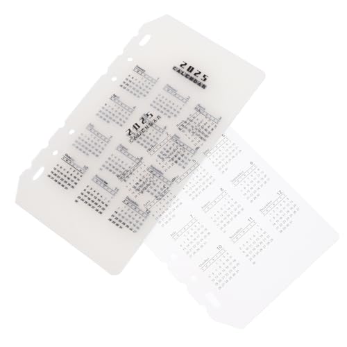 DOITOOL 10 Stück Teiliges Transparente Matte PP Kalender Trennblätter mit Löchern Professionelle Kratzfeste Notizbuch und Haushaltsordner Teiler für Kalender Praktische Organizer Einsätze von DOITOOL