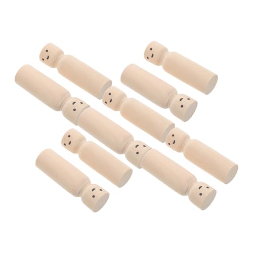 DOITOOL 10 Stück Teiliges Unbemalter Natürlicher Holzkörper für Puppen Glatte Oberfläche Kreative DIY Holzfiguren zum Bemalen Holzpuppen für Dekoration und Bastelprojekt von DOITOOL