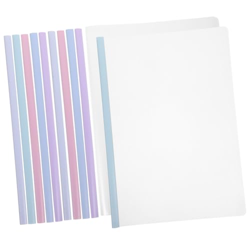 DOITOOL 10 Stück Teiliges Wasserdichter Kunststoff Slide Binder Clips mit Starkem Halt Transparente Bunte Heftstreifen für Schnelles Ordnen und Präsentieren von Dokumenten im Büro und DOITOOL 10 Stück Teiliges Wasserdichter Kunststoff Slide Binder Clips mit Starkem Halt Transparente Bunte Heftstreifen für Schnelles Ordnen und Präsentieren von Dokumenten im Büro und von DOITOOL