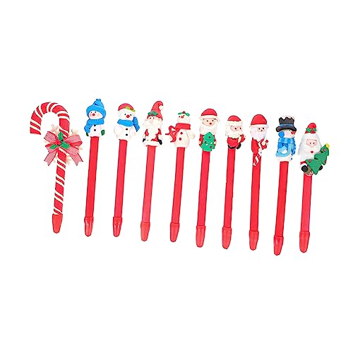 DOITOOL 10 Stück Teiliges Weihnachts Polymer Clay Kugelschreiber Bunte Santa Claus Schreibstifte Langlebige Schul und Büro Stifte Praktische Geschenkidee mit Festlichem Design von DOITOOL