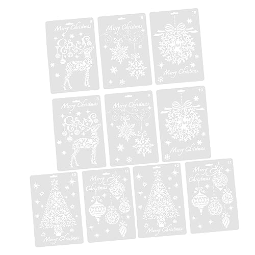DOITOOL 10 Stück Teiliges Weihnachts Themen Schablonen für Malerei Flexible und Wiederverwendbare Vorlagen für Kreative Bastelprojekte und Festliche Dekorationen von DOITOOL
