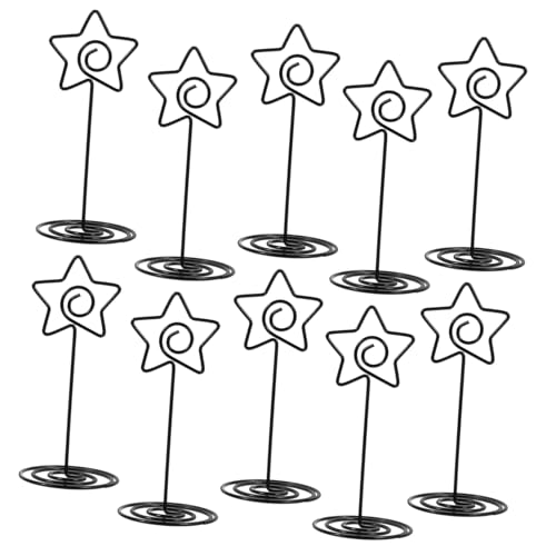 DOITOOL 10 Stück Tischnummernclips Inhaber Platzkartenhalter Für Tischdekoration Tischnummernhalter Bildhalter Für Tafelaufsätze Tischkartenhalterständer Speisekarte Black Stahldraht von DOITOOL