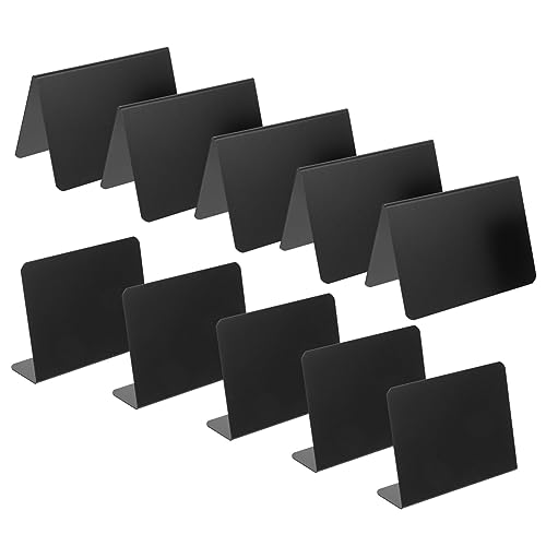DOITOOL 10 Stück Tischnummernschild Hochzeit Tischschild Flugblatt Karte Stand Tischhalter Für Zahlen Leeres Namensschild Mini-tafelschild Staffeleien Kreidetafel-schild Klein Black Acryl von DOITOOL